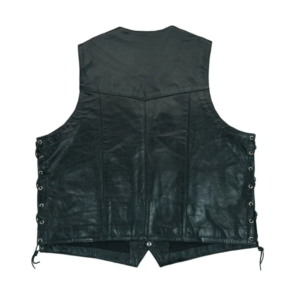 Vintage Cycle Leather Motorcycle Vest w Patches Vietnam‎ Veteran Biker Sz 4XL